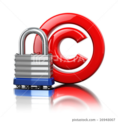 Copyright symbol with lock. Protection concept. 16948007