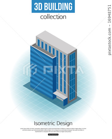 3d isometric tall building icon for map building and city constucting. Real estate concept. 3d isometric tall building icon for map building and city constucting. Real estate concept. 16948751