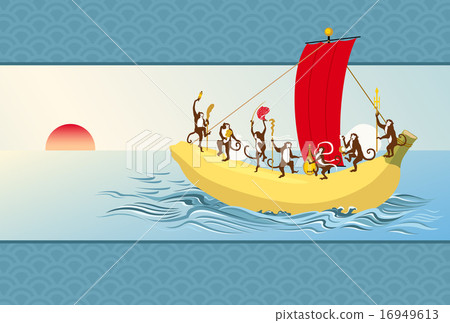 Seven Lucky God monkeys and a banana boat Seven Lucky God monkeys and a banana boat 16949613