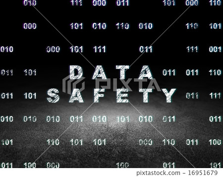 Information concept: Data Safety in grunge dark room 16951679