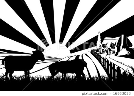 Sheep field concept Sheep field concept 16953033