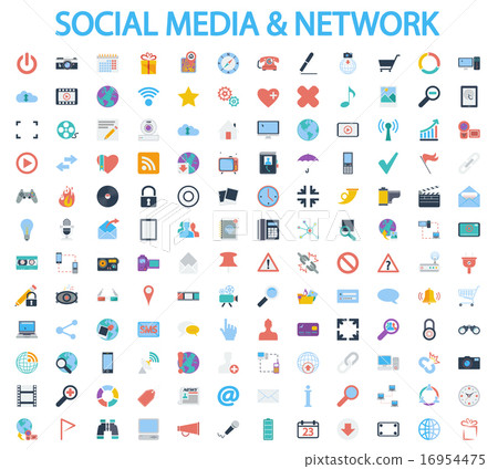 Social media and network icons Social media and network icons 16954475