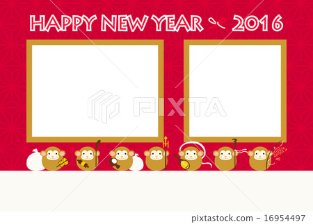 七個幸運的神猴子和相框與泡泡 七個幸運的神猴子和相框與泡泡 16954497