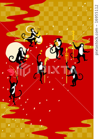 Seven Lucky God monkeys 16955112