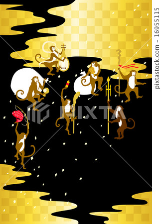 Seven Lucky God monkeys 16955115