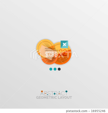 Glossy paper style geometric abstract infographic design 16955246