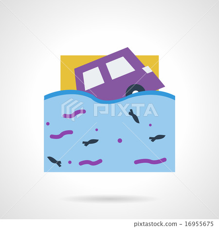 Flood insurance flat color vector icon - Stock Illustration [16955675 ...