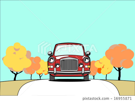 Classic type car autumn drive 16955871