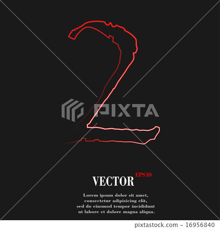 number two icon symbol Flat modern web design with number two icon symbol Flat modern web design with 16956840