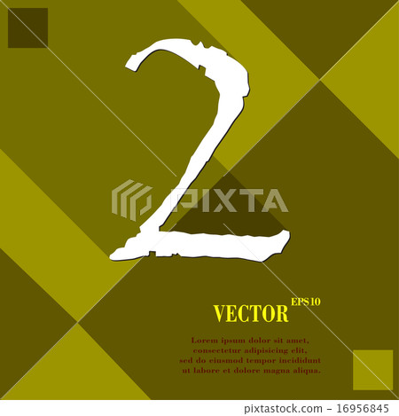 number two icon symbol Flat modern web design with number two icon symbol Flat modern web design with 16956845