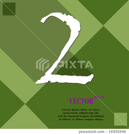 number two icon symbol Flat modern web design with number two icon symbol Flat modern web design with 16956846
