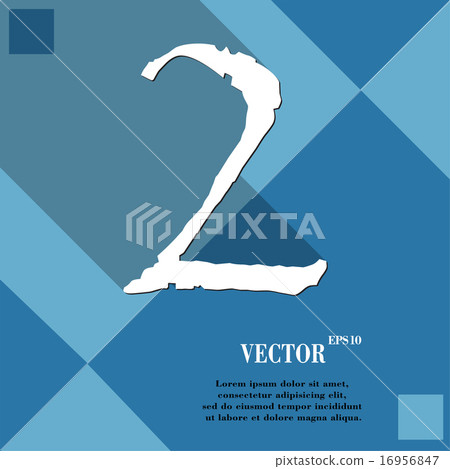 number two icon symbol Flat modern web design with number two icon symbol Flat modern web design with 16956847
