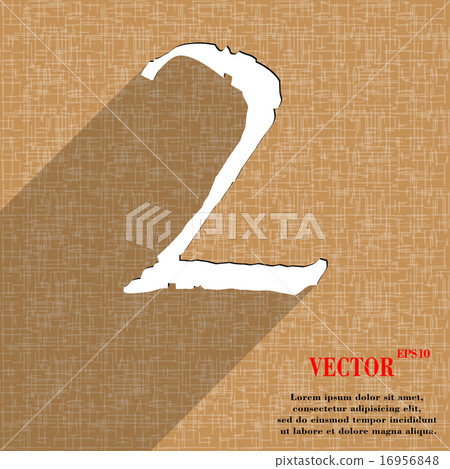 number two icon symbol Flat modern web design with number two icon symbol Flat modern web design with 16956848