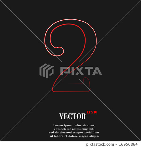 number two icon symbol Flat modern web design with number two icon symbol Flat modern web design with 16956864