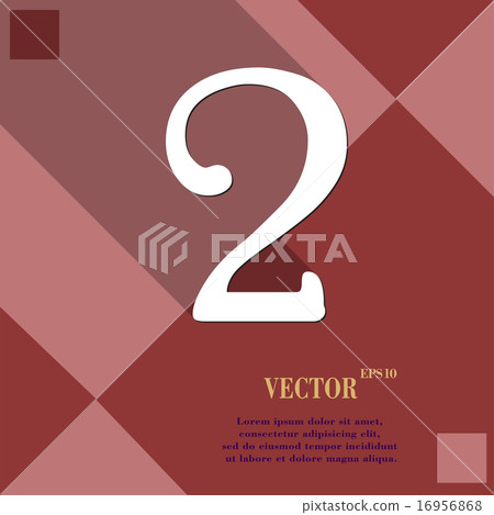 number two icon symbol Flat modern web design with number two icon symbol Flat modern web design with 16956868