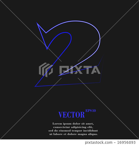number two icon symbol Flat modern web design with 16956893