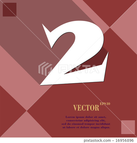 number two icon symbol Flat modern web design with number two icon symbol Flat modern web design with 16956896