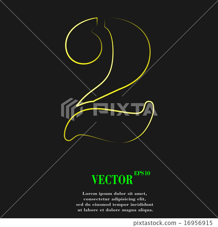 number two icon symbol Flat modern web design with 16956915
