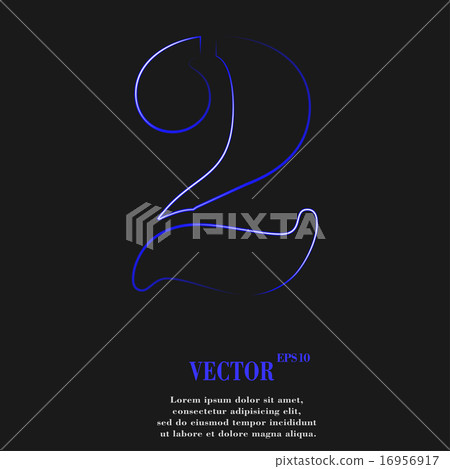 number two icon symbol Flat modern web design with 16956917