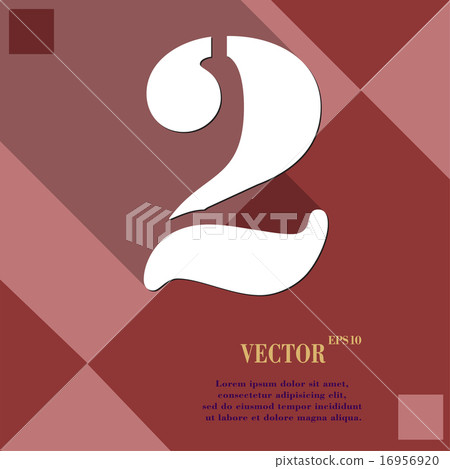 number two icon symbol Flat modern web design with number two icon symbol Flat modern web design with 16956920