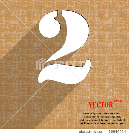 number two icon symbol Flat modern web design with number two icon symbol Flat modern web design with 16956924