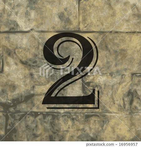 number two icon symbol Flat modern web design with number two icon symbol Flat modern web design with 16956957