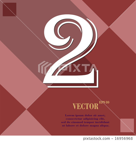 number two icon symbol Flat modern web design with number two icon symbol Flat modern web design with 16956968