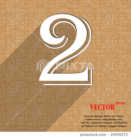 number two icon symbol Flat modern web design with 16956972