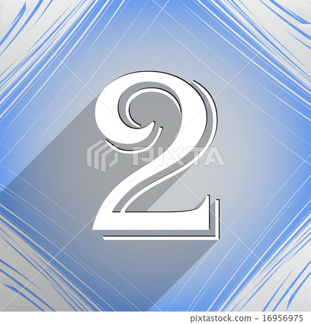 number two icon symbol Flat modern web design with number two icon symbol Flat modern web design with 16956975