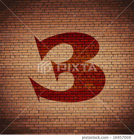 number three icon symbol Flat modern web design wi 16957009