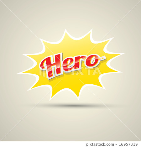super hero label or sign. 16957319