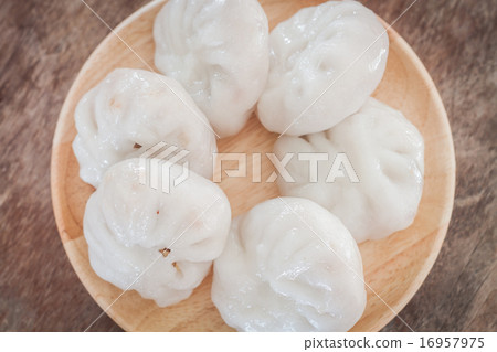 Chinese leek steamed dessert on wooden table 16957975