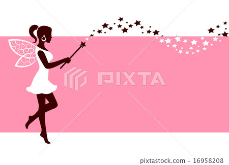Silhouette of fairy with magic wand Silhouette of fairy with magic wand 16958208