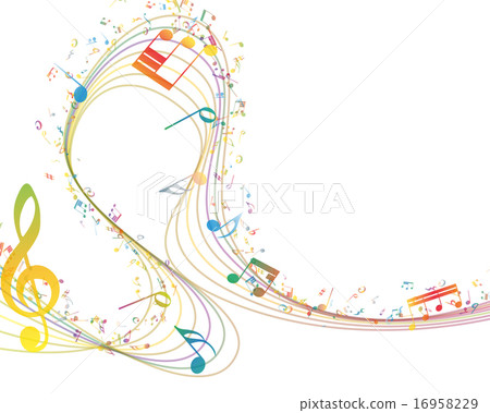 Musical Key with notes row - Stock Illustration [16958229] - PIXTA