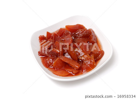The plate with slices of jam 16958334