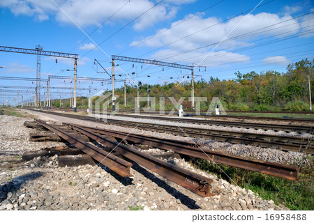 The used part of the railway and repaired site The used part of the railway and repaired site 16958488