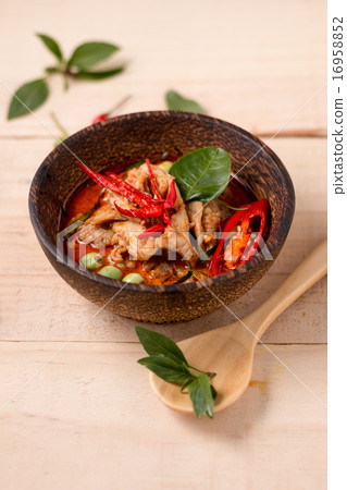 spicy chicken curry with rice,popular Thai food 16958852