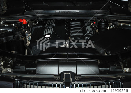 Black engine under the hood 16959256