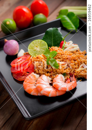 fried rice with shrimp, tom yum flavor, Thai food. 16959462