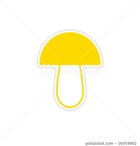 icon sticker realistic design on paper mushroom 16959902