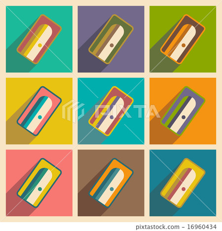 Flat with shadow concept and mobile application pencil sharpener 16960434
