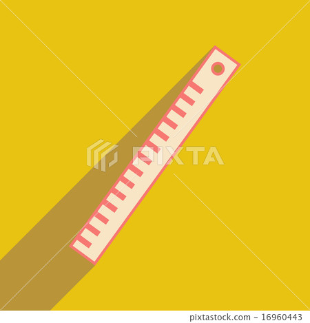 Flat with shadow icon and mobile application ruler Flat with shadow icon and mobile application ruler 16960443