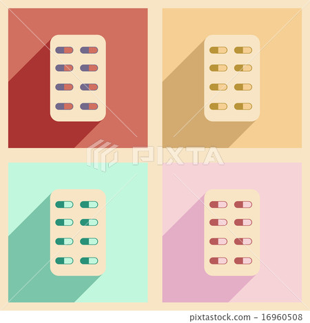 Flat with shadow concept and mobile application pharmaceutical industry 16960508