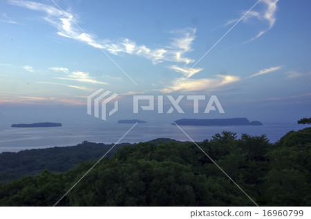 H市Rokushima Kasanyama晚上視圖 16960799