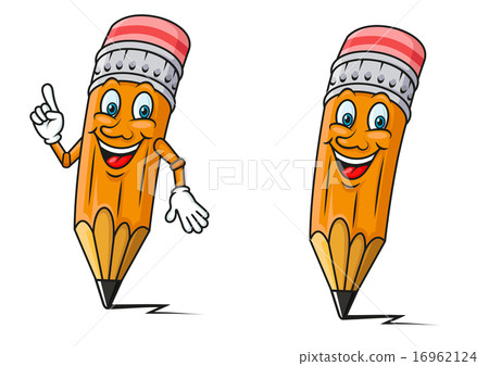 Yellow pencils with eraser cartoon characters Yellow pencils with eraser cartoon characters 16962124