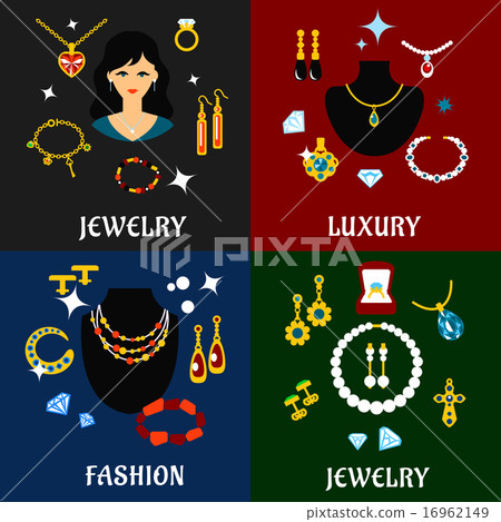 Jewelry and accessories flat icons 16962149