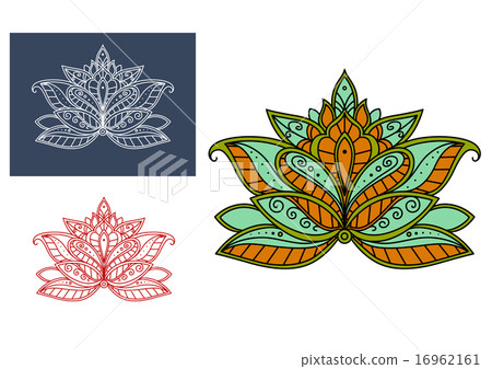 Isolated persian paisley floral element 16962161