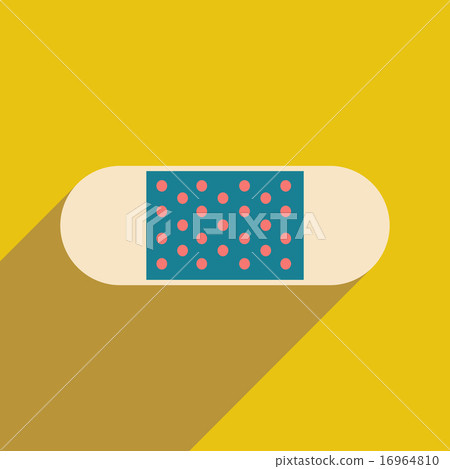 Flat with shadow icon and mobile application medical plaster Flat with shadow icon and mobile application medical plaster 16964810