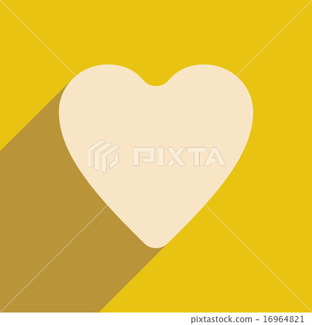 Flat with shadow icon and mobile application logo heart 16964821
