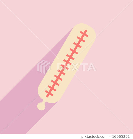 Flat with shadow icon and mobile application thermometer Flat with shadow icon and mobile application thermometer 16965291